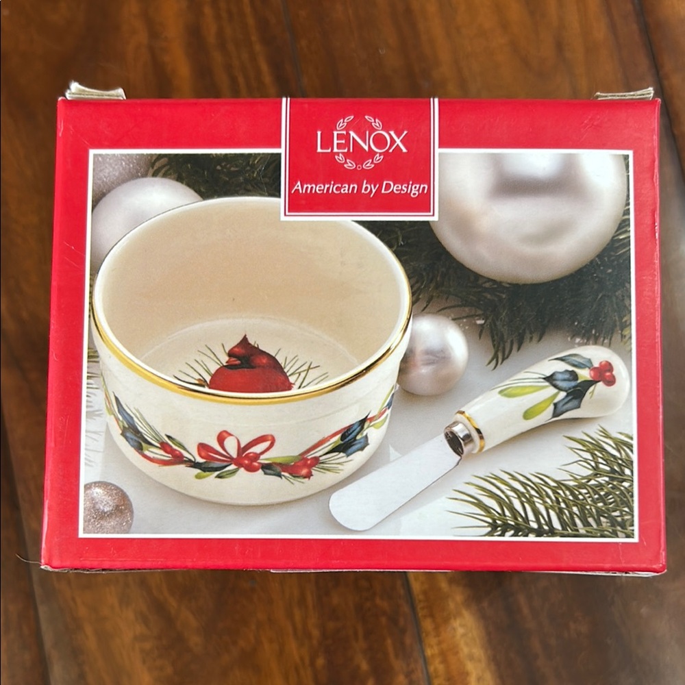 Lenox Holiday Bowl and Spreader Set